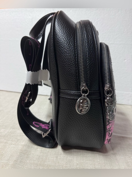 Ed Hardy Black & Pink Skull Print Mini Backpack main image 9